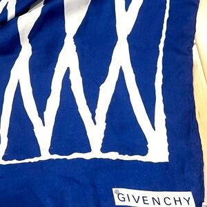 Givenchy Blue and White Vintage Extra Long Scarf